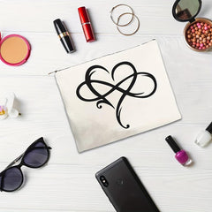 Heart Shaped Print Cosmetic Bag Makeup Bags Travel Essential