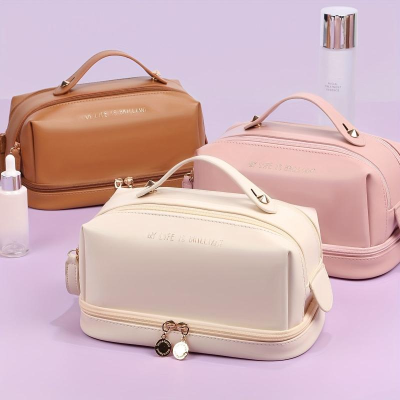 Travel Makeup Bag Large Capacity Double Layer Cosmetic Bag