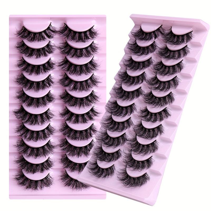 10 Pairs Messy Faux Mink False Eyelashes 3D Curly Lashes Extension
