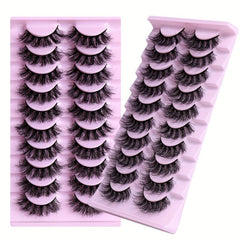 10 Pairs Messy Faux Mink False Eyelashes 3D Curly Lashes Extension