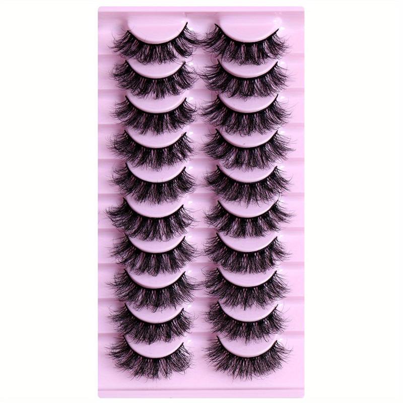 10 Pairs Messy Faux Mink False Eyelashes 3D Curly Lashes Extension