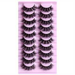 10 Pairs Messy Faux Mink False Eyelashes 3D Curly Lashes Extension