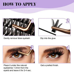 DIY Eyelash Extensions Kit 120 Pcs Clusters Applicator Tool Glue Remover