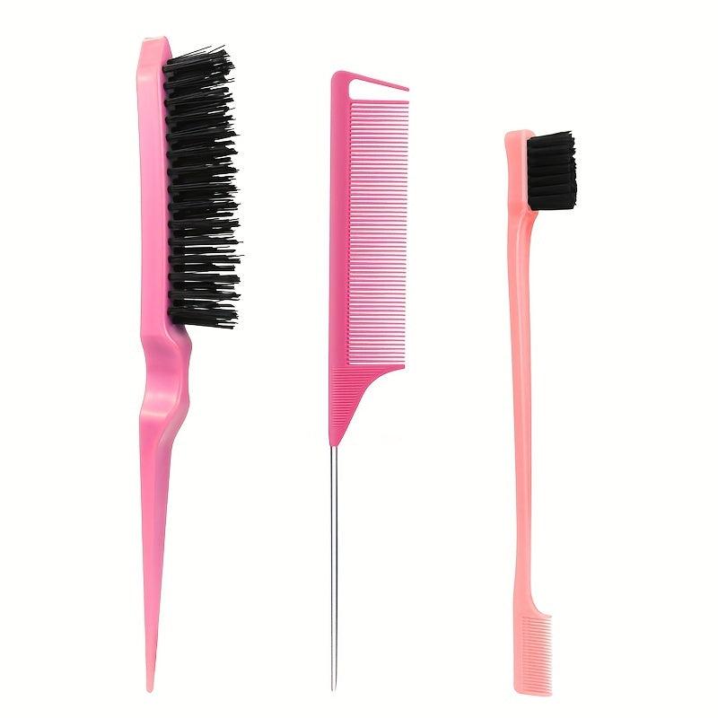 3pcs Teasing Brush Set for Women Dual Edge Eyebrow Brush & Styling Comb
