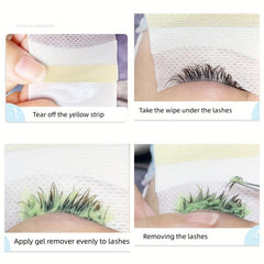 40 PCS Eyelash Extension Glue Cleaning Wipes Nail Polish Remover Lint Nail Wipes