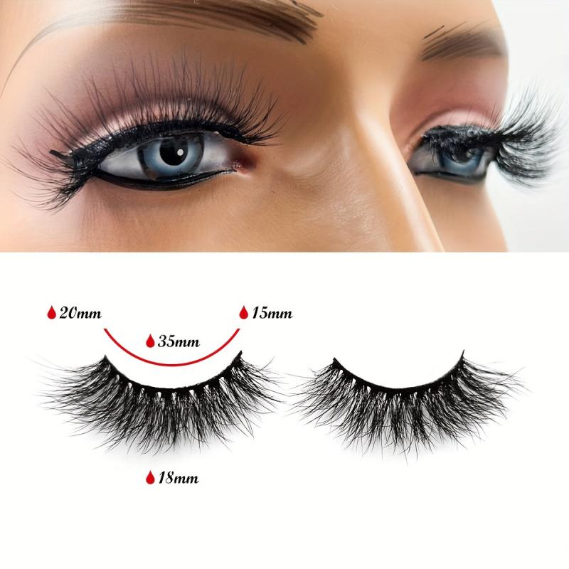 7 Pairs 3D Faux Mink False Eyelashes 16 18mm Thick Curling Lashes Extension