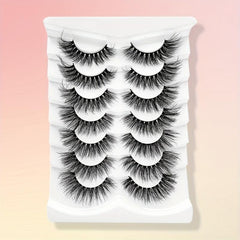 7 Pairs 3D Faux Mink False Eyelashes 16 18mm Thick Curling Lashes Extension