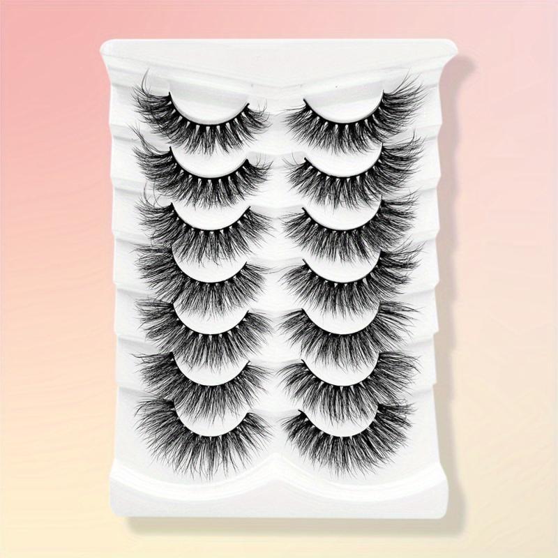 7 Pairs 3D Faux Mink False Eyelashes 16 18mm Thick Curling Lashes Extension