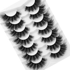 7 Pairs Fluffy False Eyelashes Wispy Faux Mink Long Dramatic Lashes