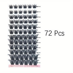 72 Pcs Individual Lash Clusters DIY Natural False Eyelashes C D Curl