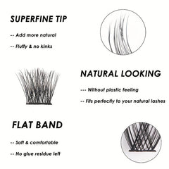 72 Pcs Individual Lash Clusters DIY Natural False Eyelashes C D Curl