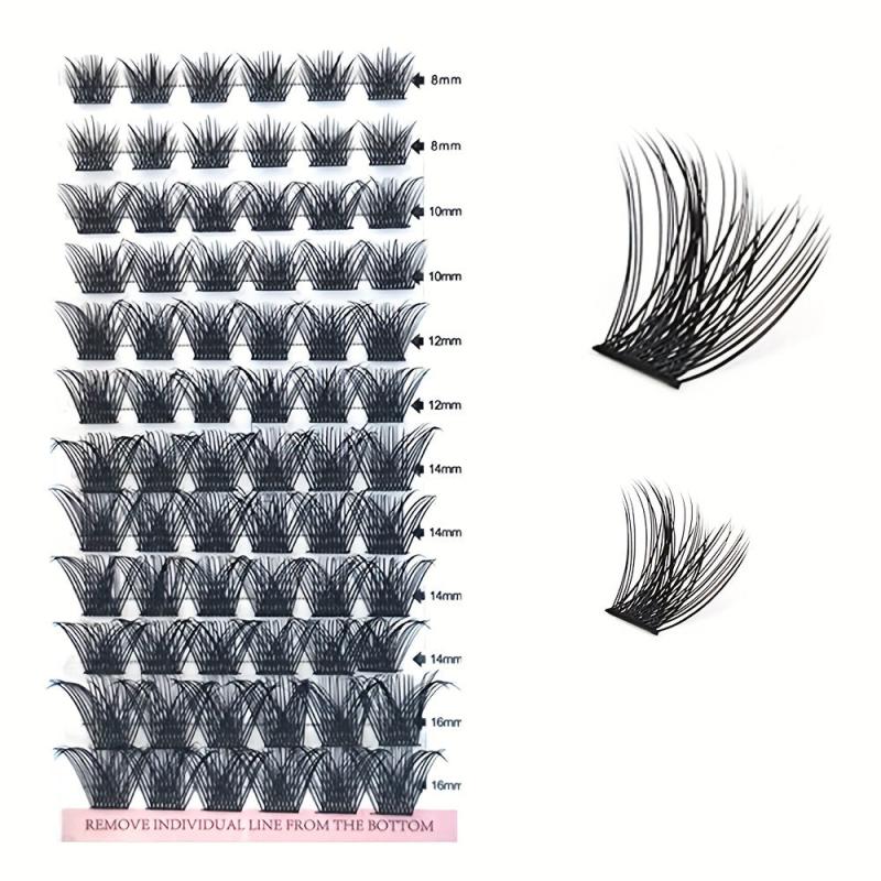 72 Pcs Individual Lash Clusters DIY Natural False Eyelashes C D Curl