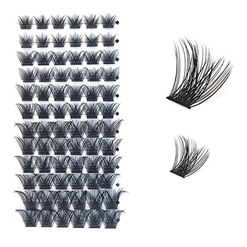 72 Pcs Individual Lash Clusters DIY Natural False Eyelashes C D Curl