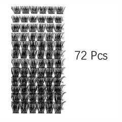 72 Pcs Individual Lash Clusters DIY Natural False Eyelashes C D Curl