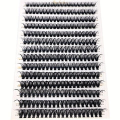 280pcs Clusters Eyelashes 0.07mm D Curl Mixed Length Faux Mink Eyelash Extension