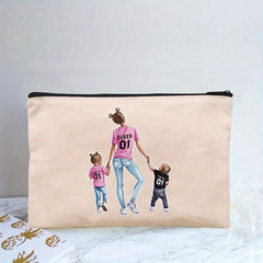 Girl Print Cosmetic Bag Adorable Roomy Zipper Makeup Pouch Travel Organizer