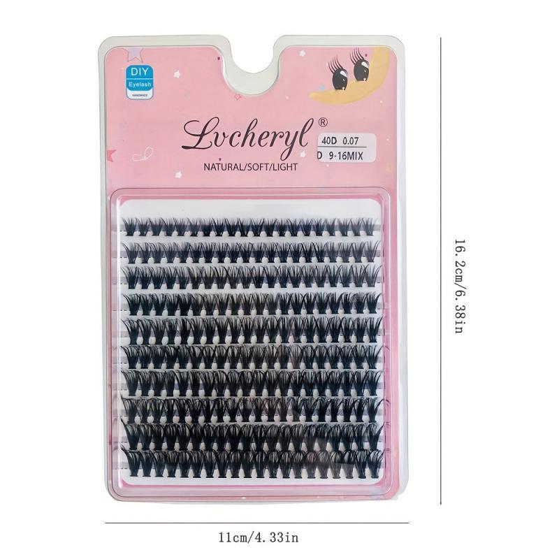 200 Clusters Soft Faux Mink Eyelash Ext. DIY Grafting 16mm Mixed Lengths
