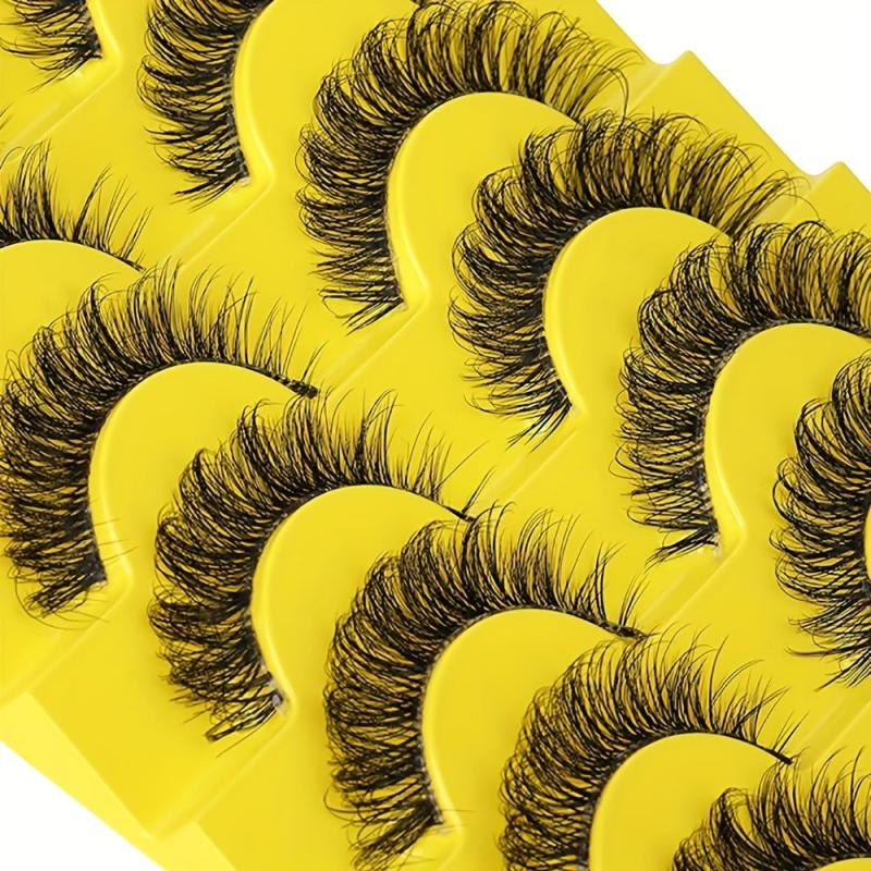 10 Pairs Faux Mink Eyelashes Natural Look Thick Simulated Lashes