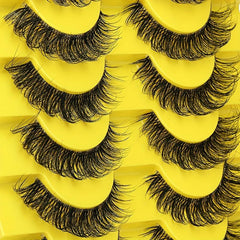 10 Pairs Faux Mink Eyelashes Natural Look Thick Simulated Lashes