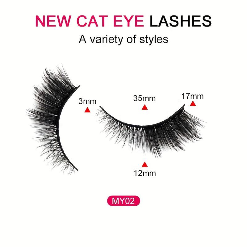 Fox Cat Eye Lashes 5 Pairs Natural Look Faux Mink Eyelashes