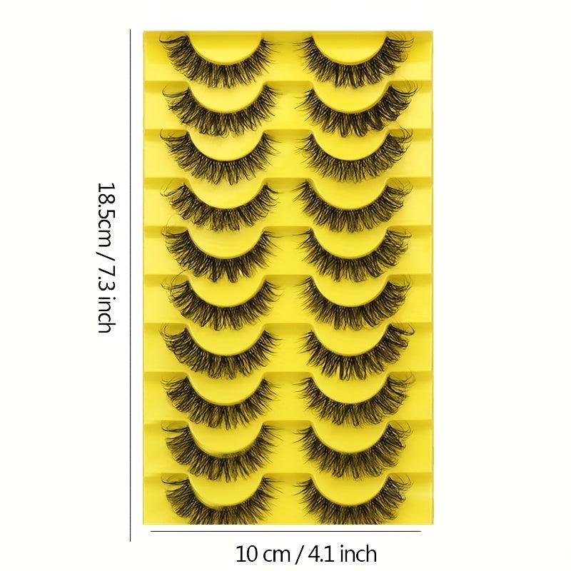 10 Pairs 6D Fluffy Wispy Faux Mink Cat Eye False Eyelashes