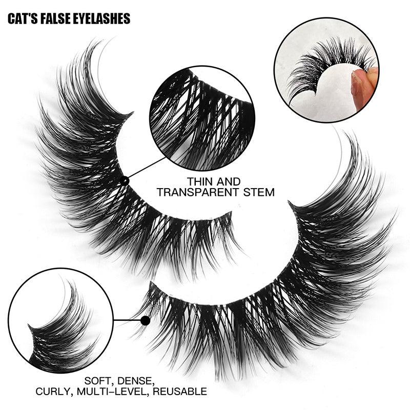 7 Pairs Fluffy Curly False Eyelashes for Daily Party Stage Makeup