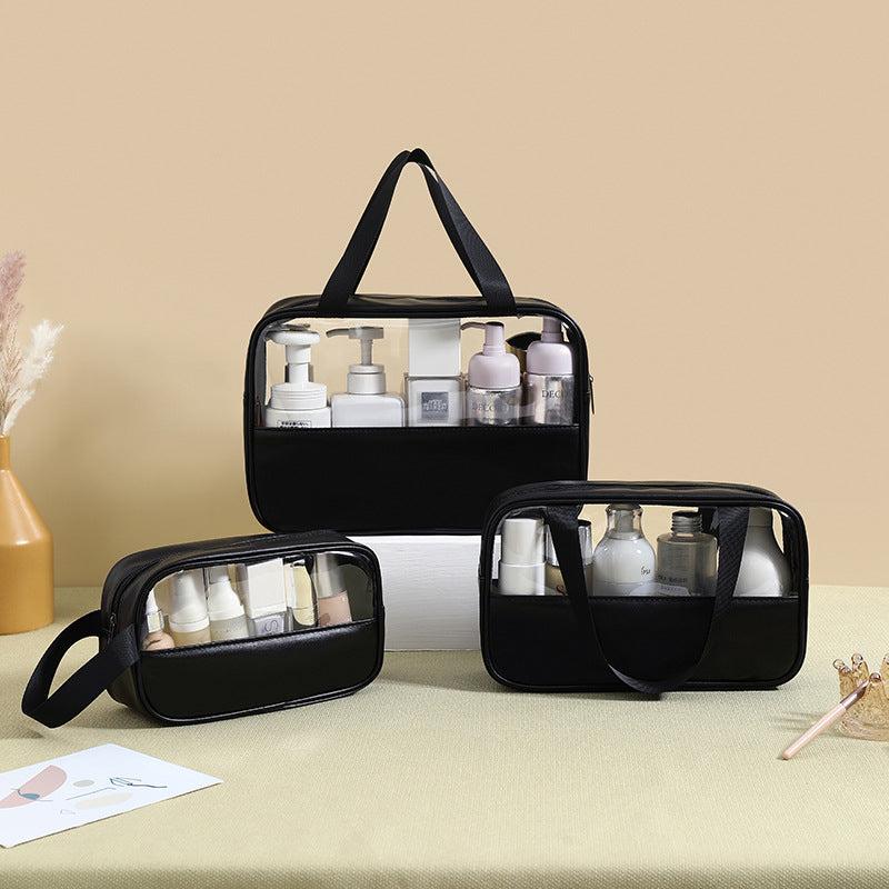 3 Pack Waterproof Travel Toiletry Bag Clear PVC Zippered Carry On Pouch