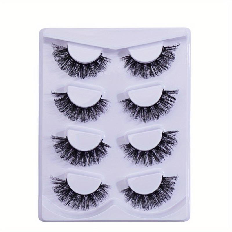 4 Pairs Natural Look Fluffy Thick Dramatic Lashes Mixed Style Eyelashes