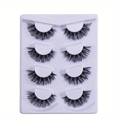 4 Pairs Natural Look Fluffy Thick Dramatic Lashes Mixed Style Eyelashes