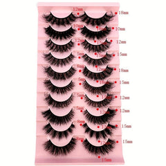 10 Pairs Mixed Style False Eyelashes Dramatic 3D Mink Lashes Extension