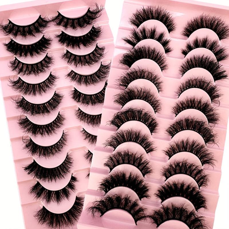 10 Pairs Mixed Style False Eyelashes Dramatic 3D Mink Lashes Extension