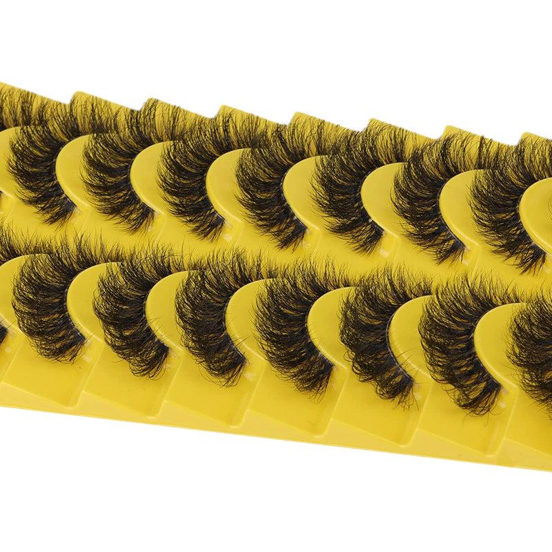10 Pairs Fluffy False Eyelashes Natural Volume Curly Makeup For Girls