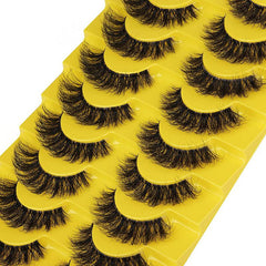 10 Pairs Fluffy False Eyelashes Natural Volume Curly Makeup For Girls