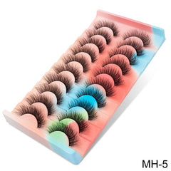 10 Pairs 3D Mink Lashes Fluffy Wispy Natural Cross Eyelash Extension