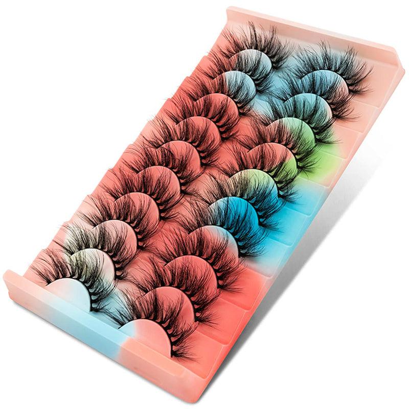 10 Pairs 3D Mink Lashes Fluffy Wispy Natural Cross Eyelash Extension