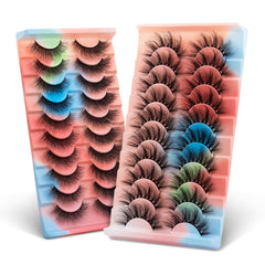 10 Pairs 3D Mink Lashes Fluffy Wispy Natural Cross Eyelash Extension