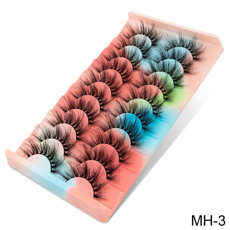 10 Pairs 3D Mink Lashes Fluffy Wispy Natural Cross Eyelash Extension