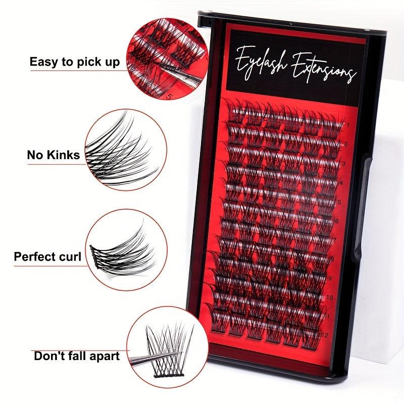 DIY Cluster Lashes Natural Thick Self Grafting Extension DM007