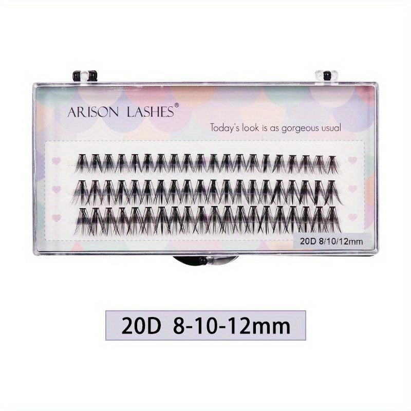 60pcs Cluster Lashes 20D 30D 40D 50D 8 12mm Mix D Curling DIY Individual Lashes