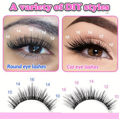 DIY Lash Extension 96pcs Personal Lash Cluster 10-16mm False Eyelashes
