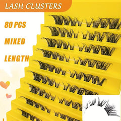80 Clusters Cat Eye Eyelashes Natural DIY False Lashes