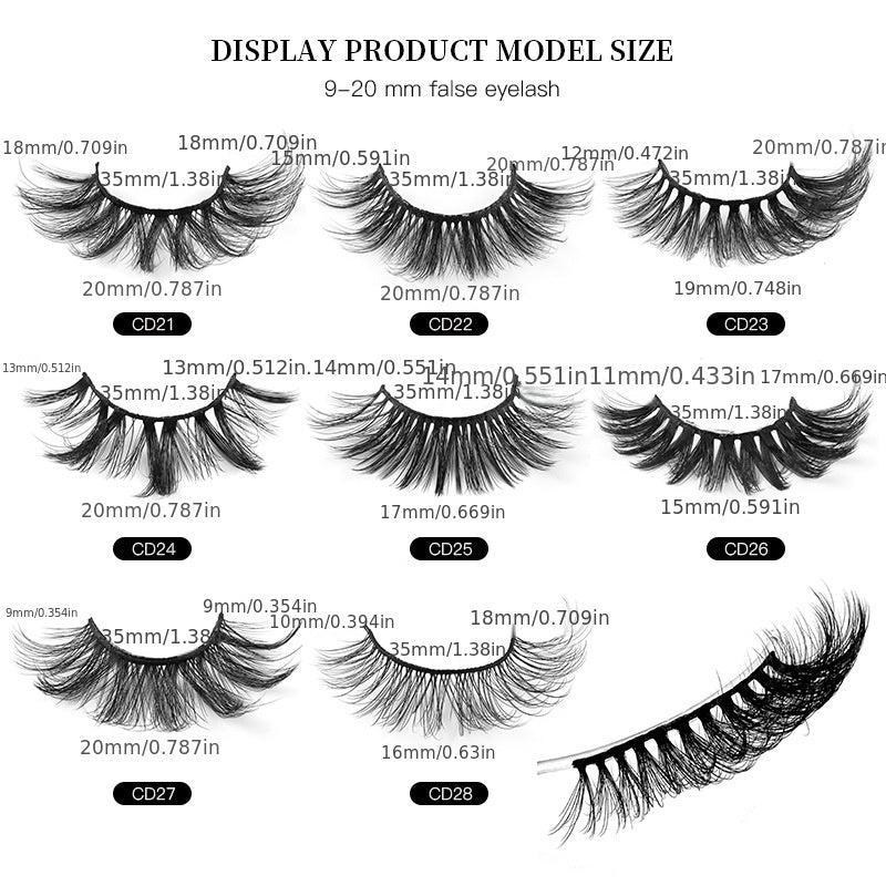 6 Pairs Cat Eye Fluffy Faux Mink Lashes 8D Wispy Pack