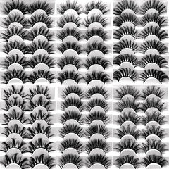 6 Pairs Cat Eye Fluffy Faux Mink Lashes 8D Wispy Pack