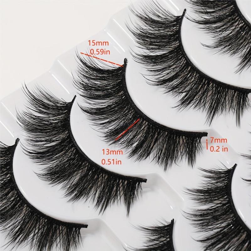 14 Pairs Fluffy False Eyelashes Natural Look Faux Mink Lashes for Cat Eye Look