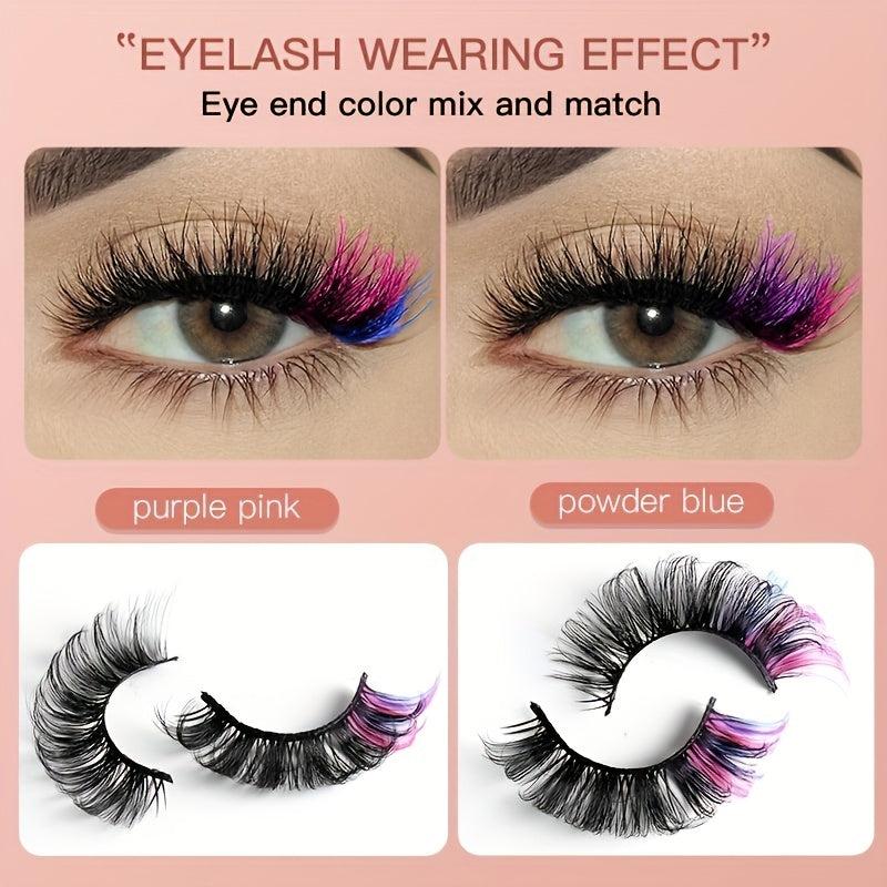6 Pairs Colored Magnetic False Eyelashes & Eyeliner Kit