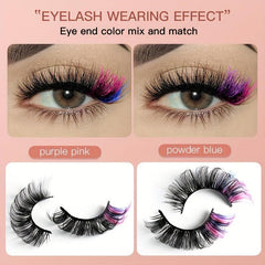 6 Pairs Colored Magnetic False Eyelashes & Eyeliner Kit