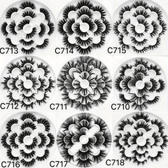 7 Pairs Slender False Eyelashes Faux Mink Eye Lashes Lengthening Thick