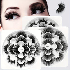 7 Pairs Slender False Eyelashes Faux Mink Eye Lashes Lengthening Thick
