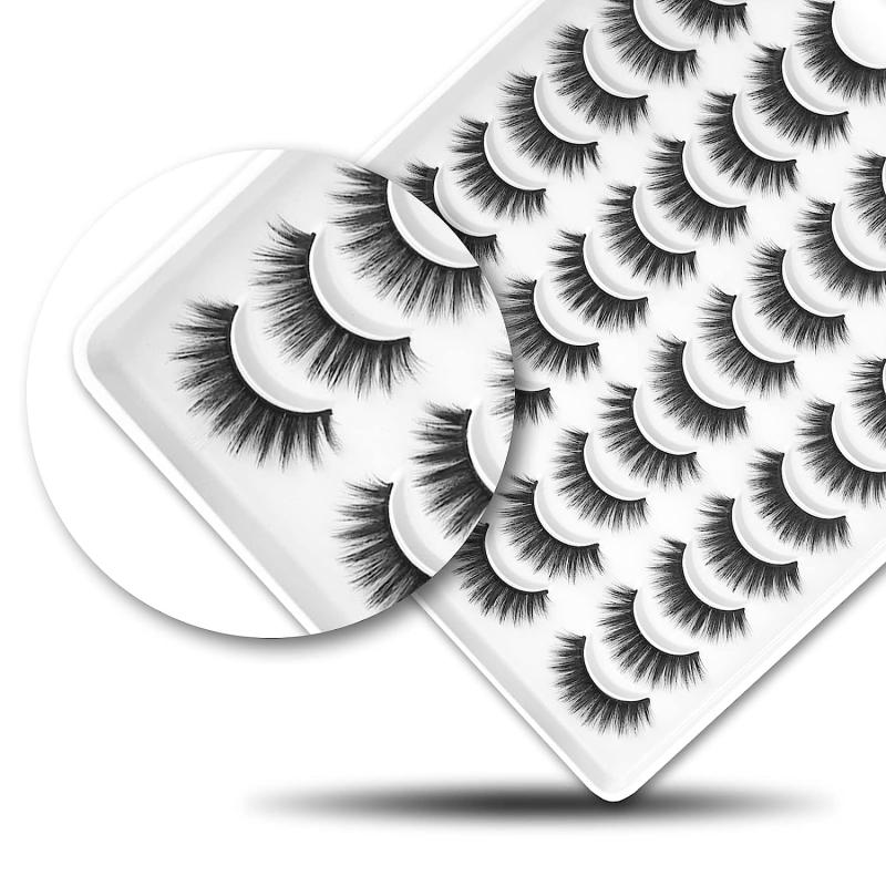 20 Pairs Faux Mink Cat Eye False Eyelashes
