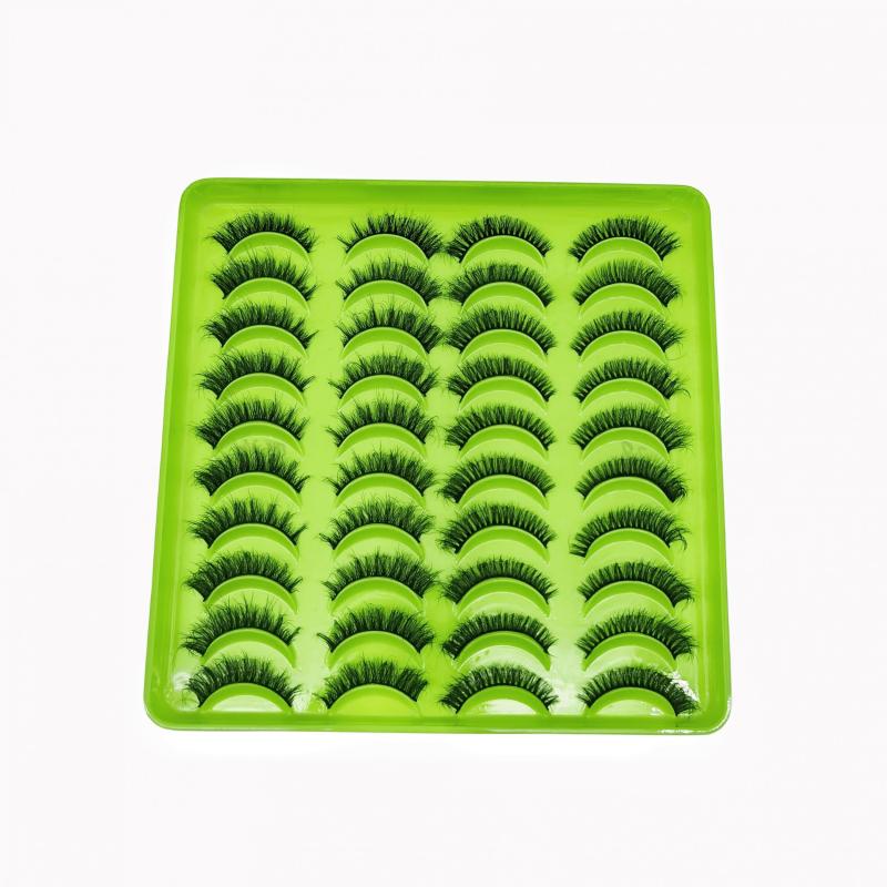 20 Pairs Cat Fox Eye False Eyelashes Fluffy 8D Dramatic Reusable Faux Mink